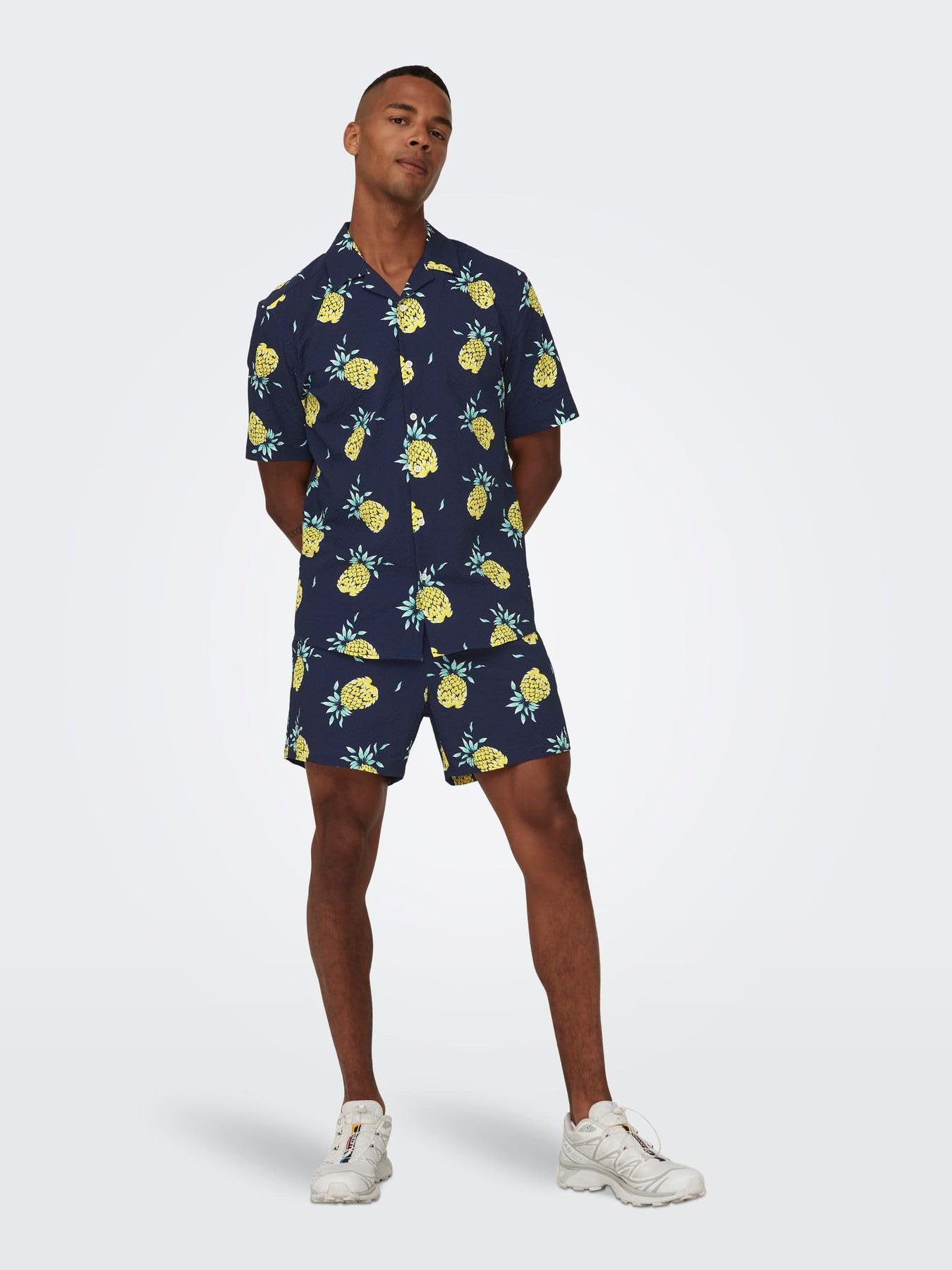 Only & Sons Costume Pantaloncino Uomo XXL Blu Fantasia
