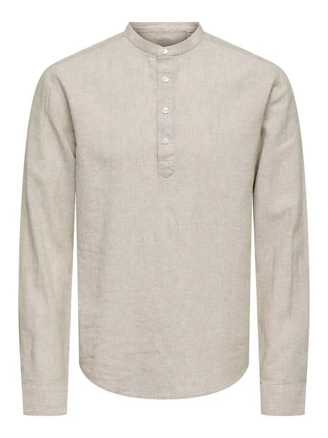 Only & Sons Onscaiden Camicia Uomo Lino Cotone Taglia L