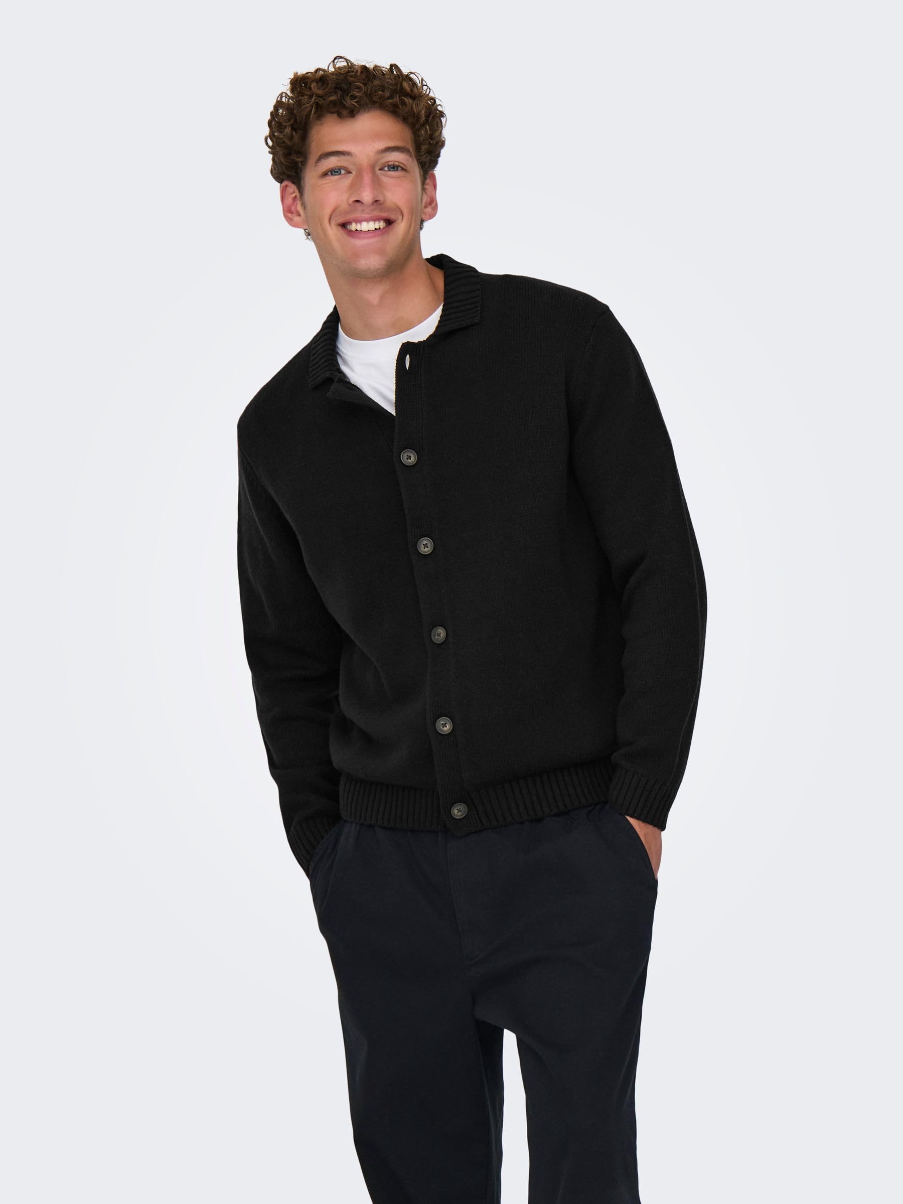Only & Sons Onsjacob Cardigan Uomo Blu Notte Bottoni