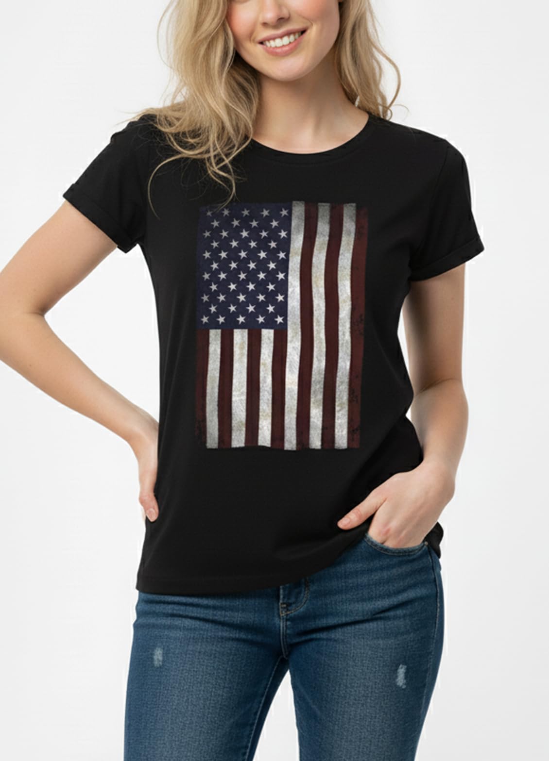 MAKAYA USA maglietta donna bandiera americana taglia S