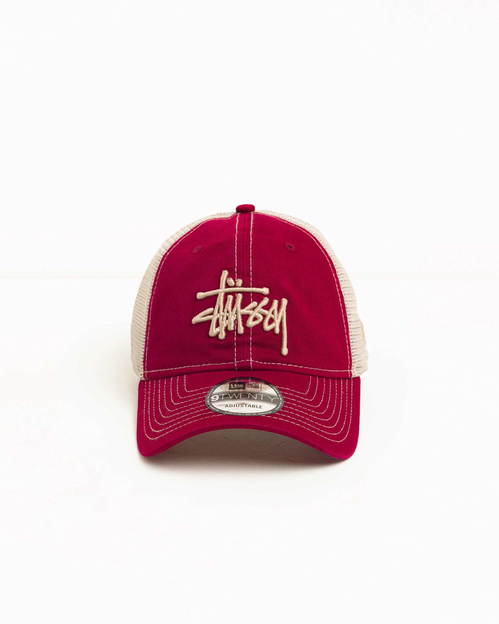 Stussy Headwear 9Twenty Washed Basic Trucker berretto Cardinal
