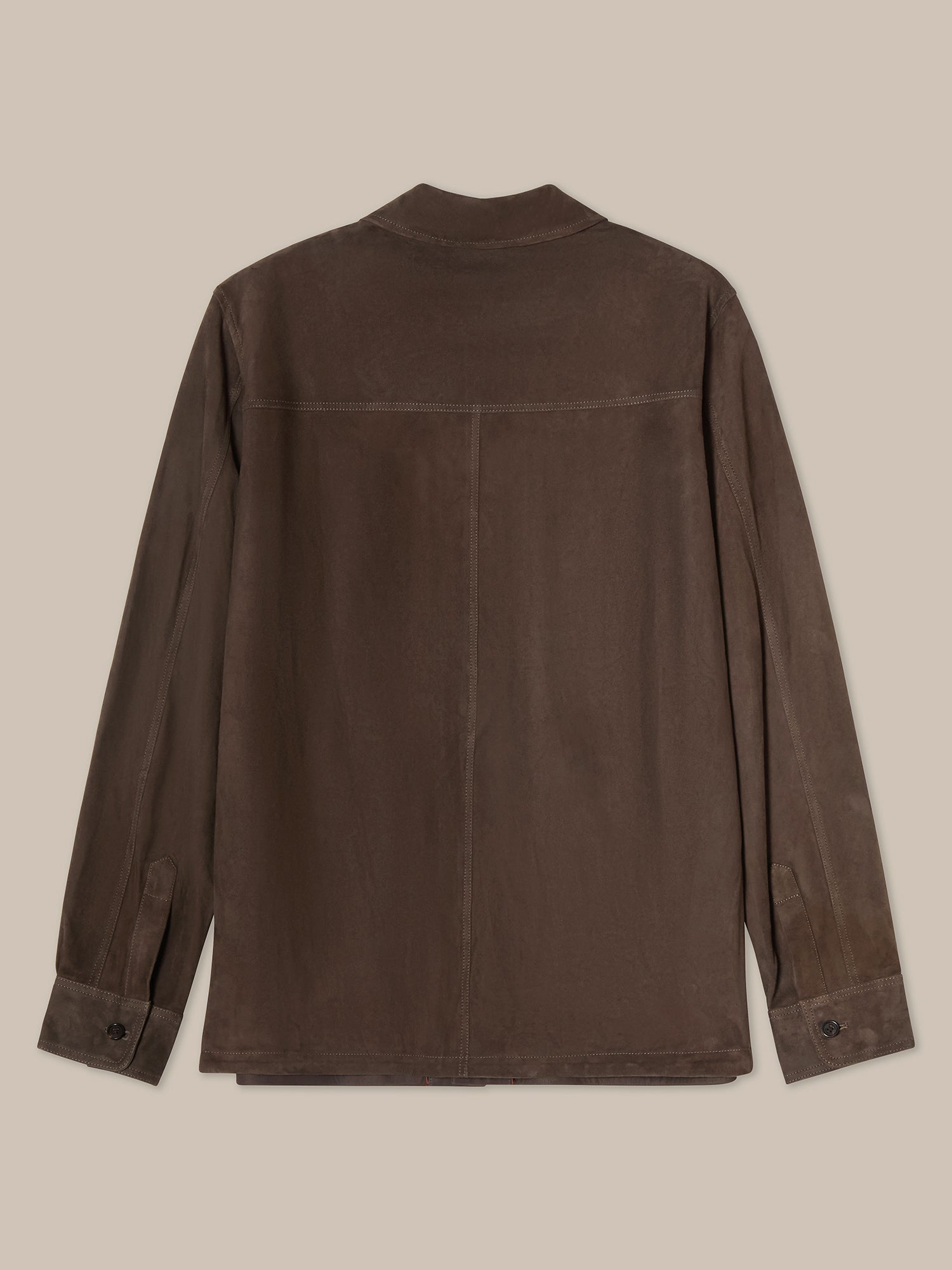 Robert Talbott Damon camicia-giacca pelle marrone scuro