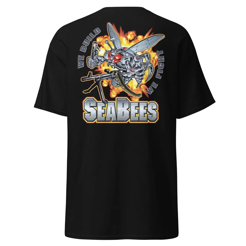 7.62 Design Seabees Superbee t-shirt uomo nera cotone
