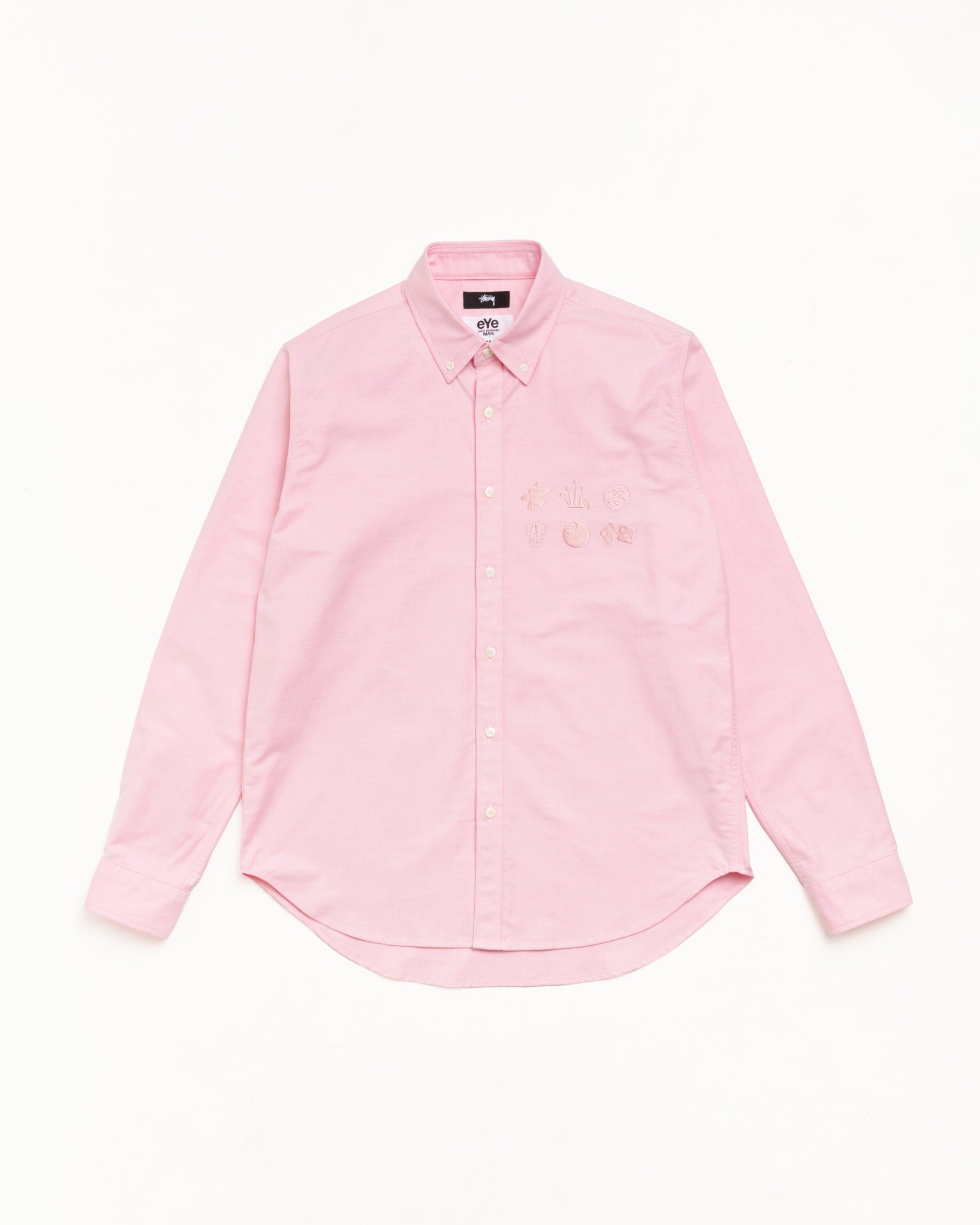 Stussy Junya Button Down camicia PINK cotone Oxford
