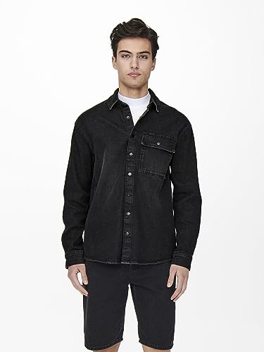 ONLY & SONS Denim Overshirt Camicia Jeans Uomo