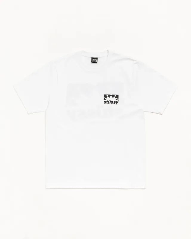 Stussy Box Crown Tee white in cotone 220gsm