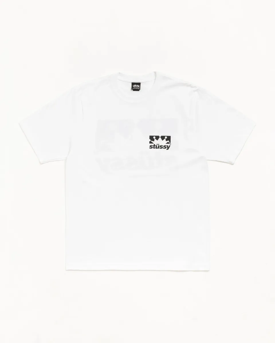 Stussy Box Crown Tee white in cotone 220gsm