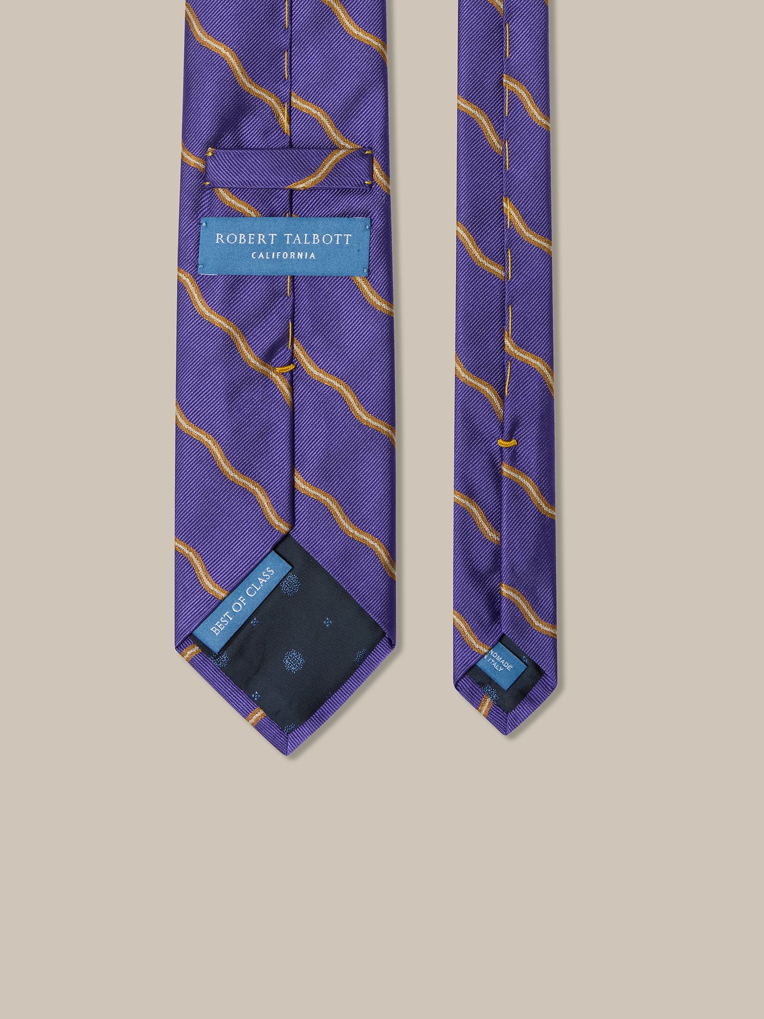 Robert Talbott Robert Curved Stripe cravatta seta viola
