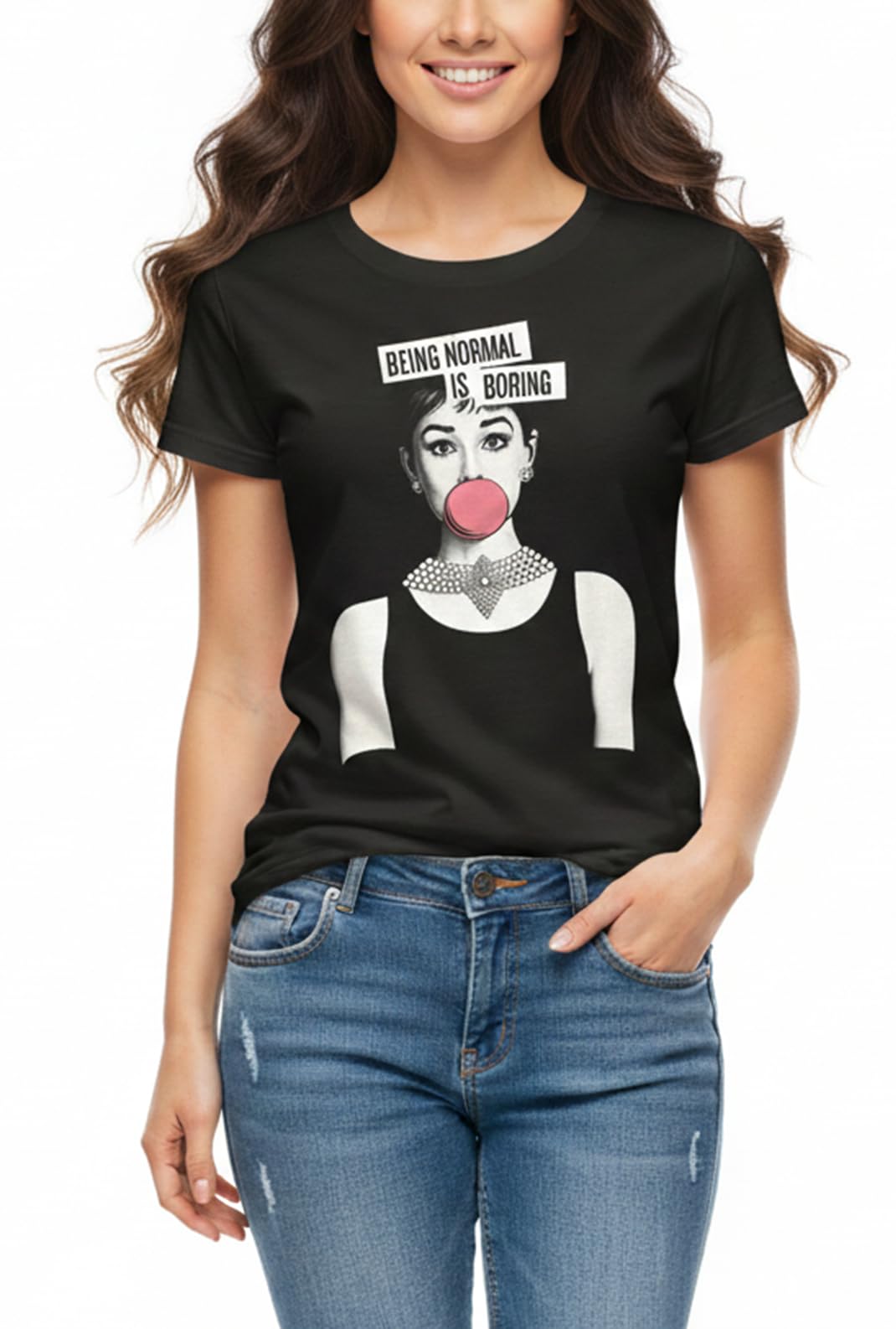 Makaya T-Shirt Donna Being Normal is Boring Maglietta M Cotone