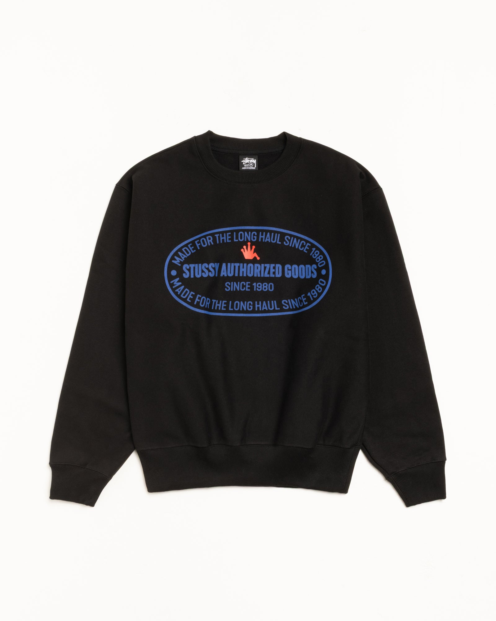 Stussy Authorized Crew felpa girocollo nera 430gsm