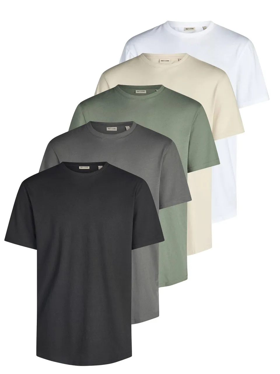 ONLY & SONS JEFF T-shirt uomo M bianco girocollo cotone
