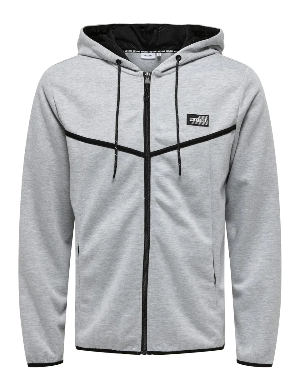 ONLY & SONS Onsliam Reg Felpa con Cappuccio Grigio Melange XS