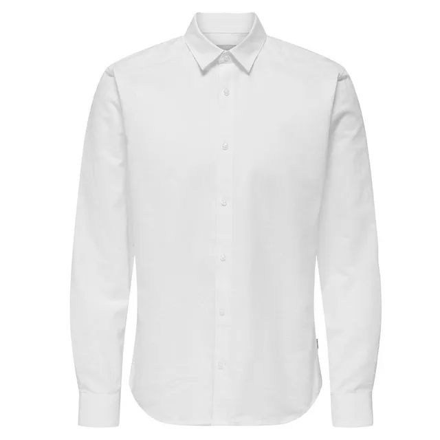 Only & Sons Cantley Camicia Uomo Bianca Cotone Lana