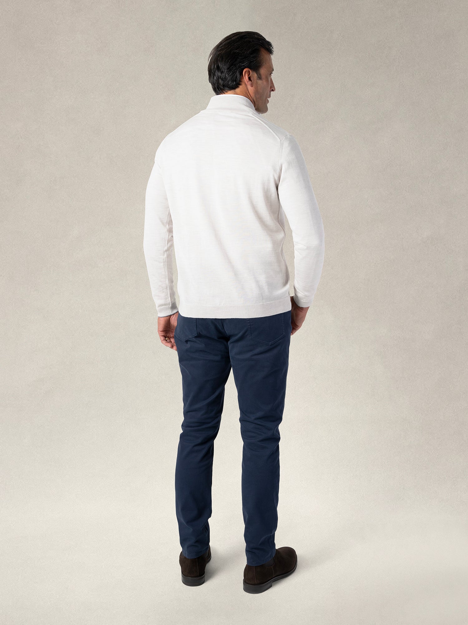 Robert Talbott Eastwood maglione mezza zip oatmeal M