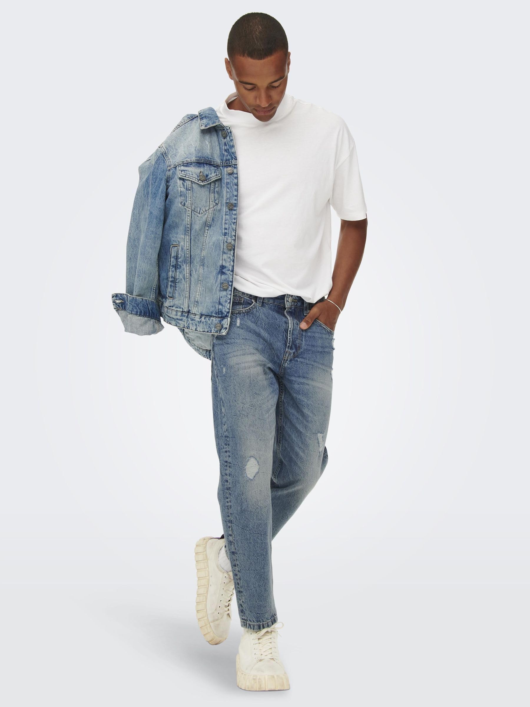 Only & Sons Jeans Uomo 33W/34L Blu Pacco da 2