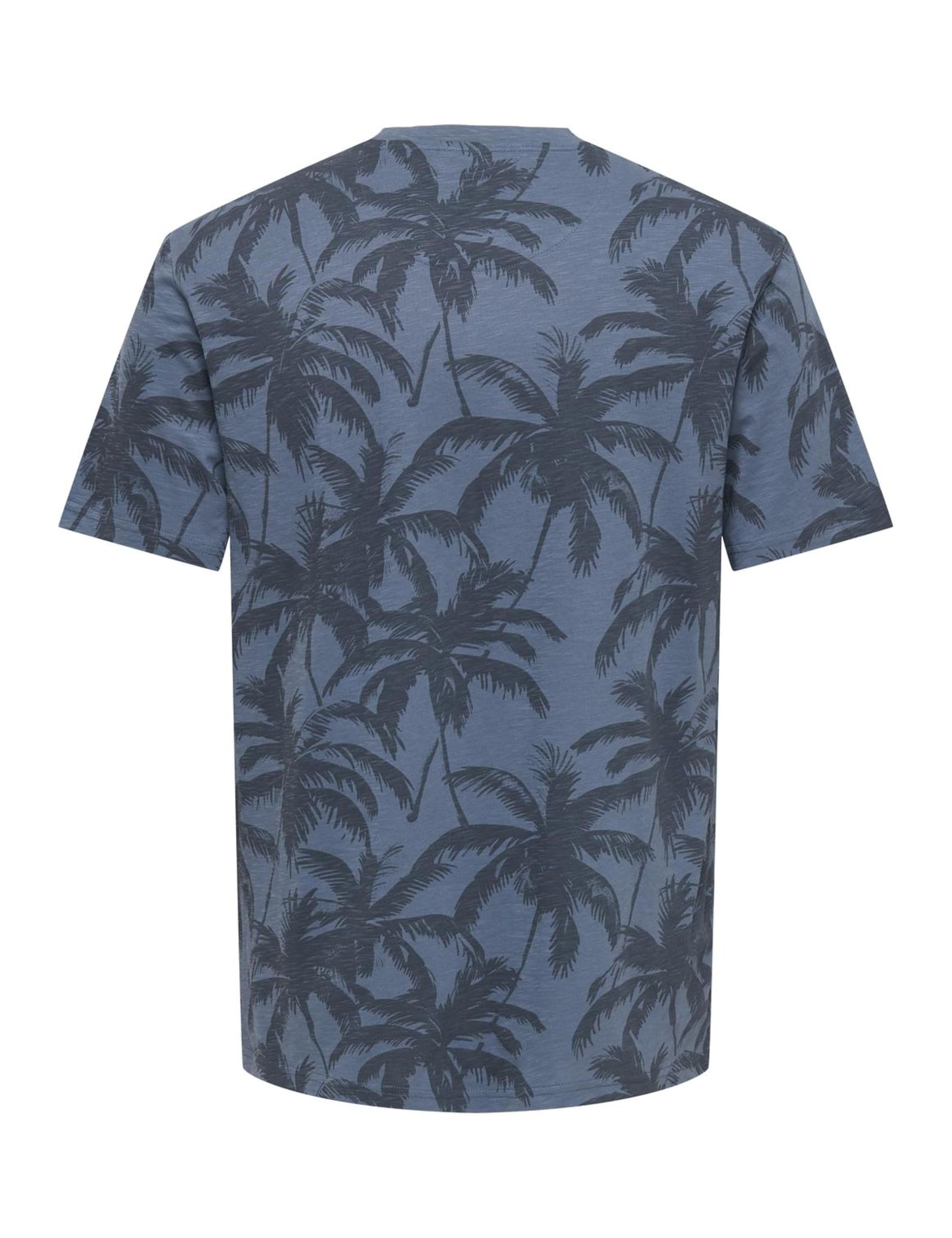 ONLY & SONS Onsperry Life Reg Leaf AOP t-shirt S indigo