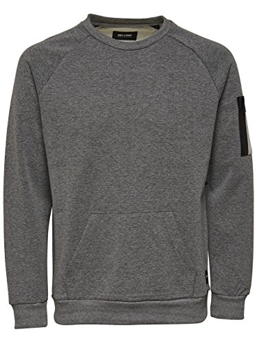 Only & Sons Onsspot Crew Neck Noos felpa grigia S cotone