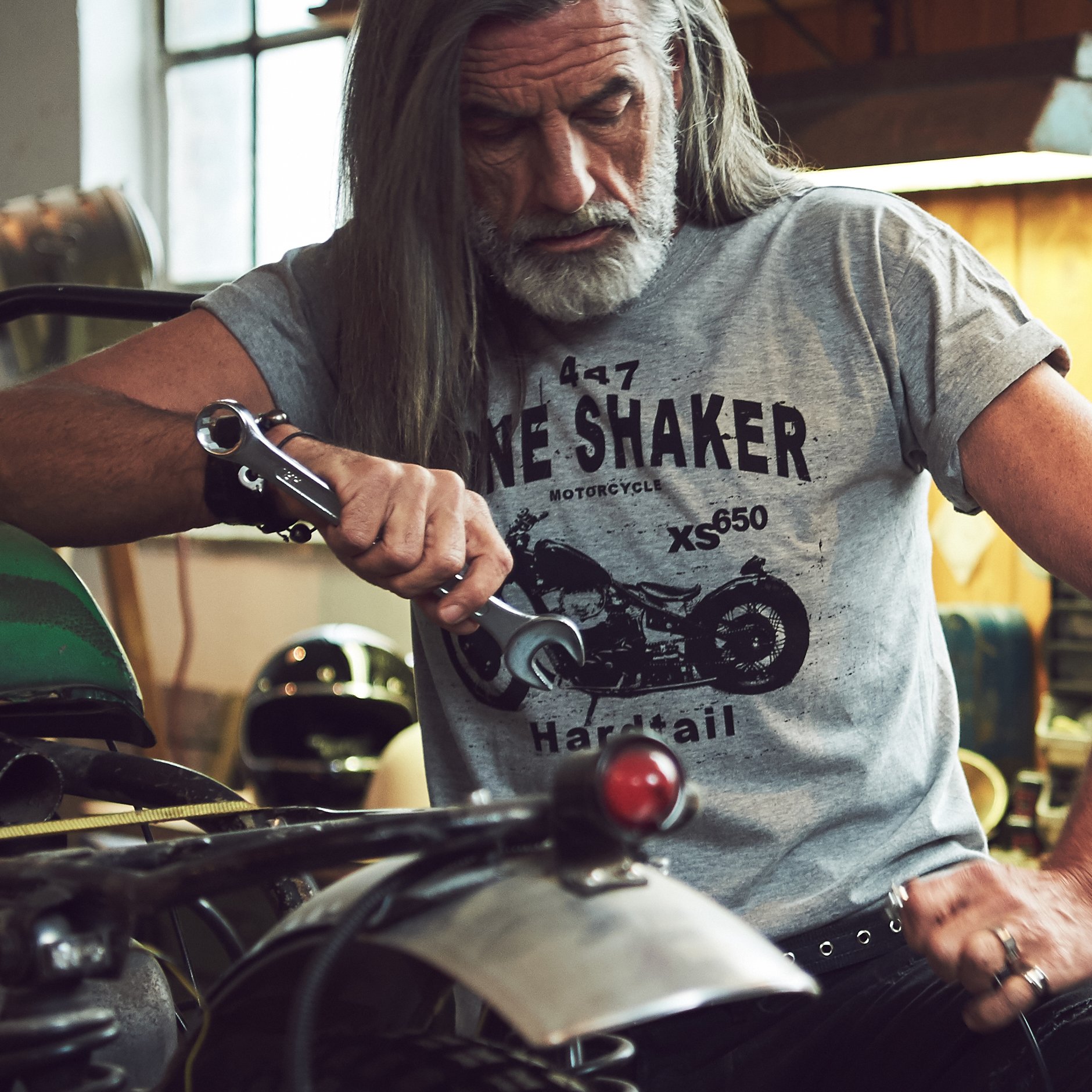 MAKAYA Bobber XS650 T-Shirt Moto Uomo L Biker