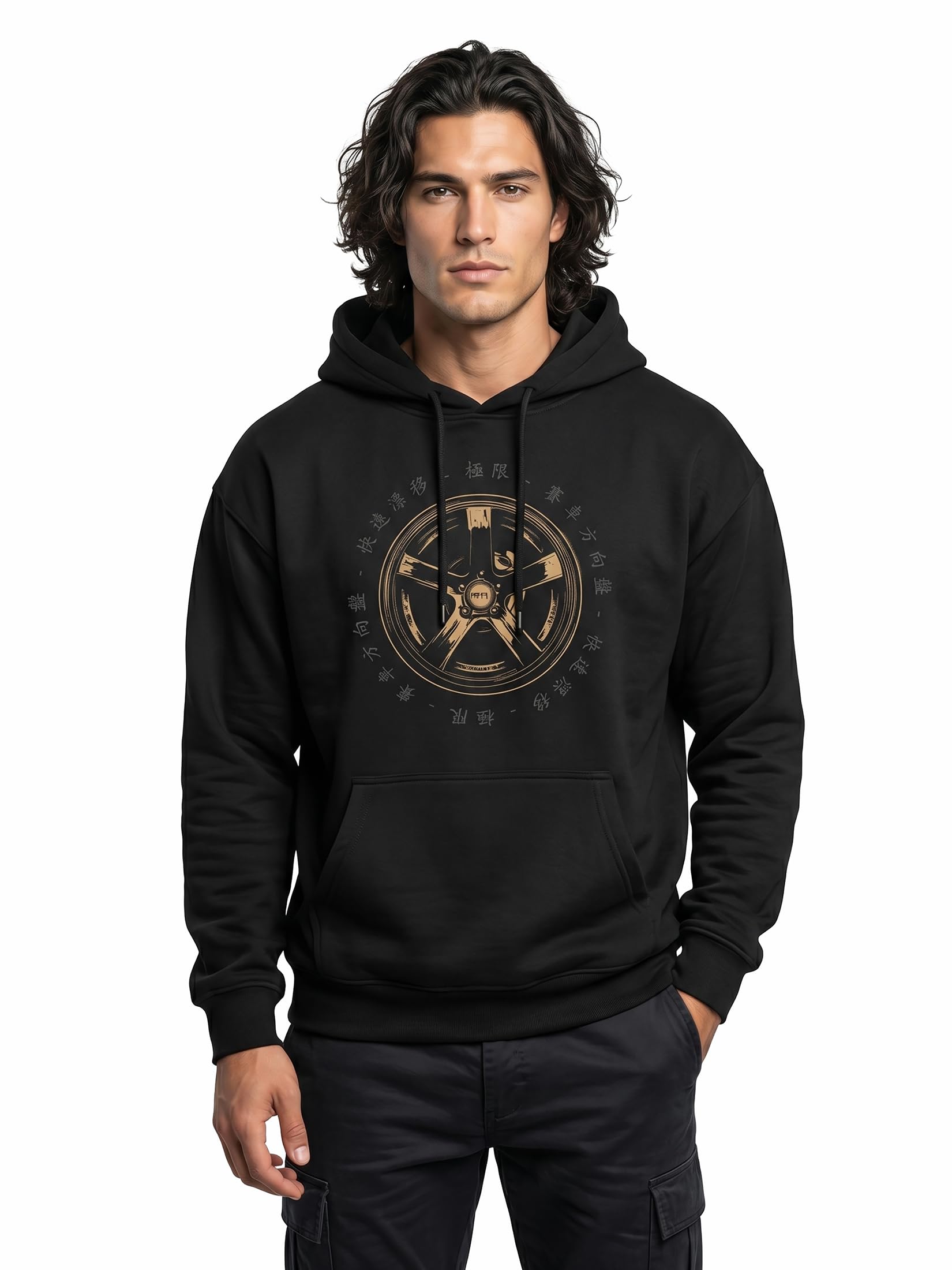 MAKAYA Racing felpa con cappuccio uomo taglia L cotone