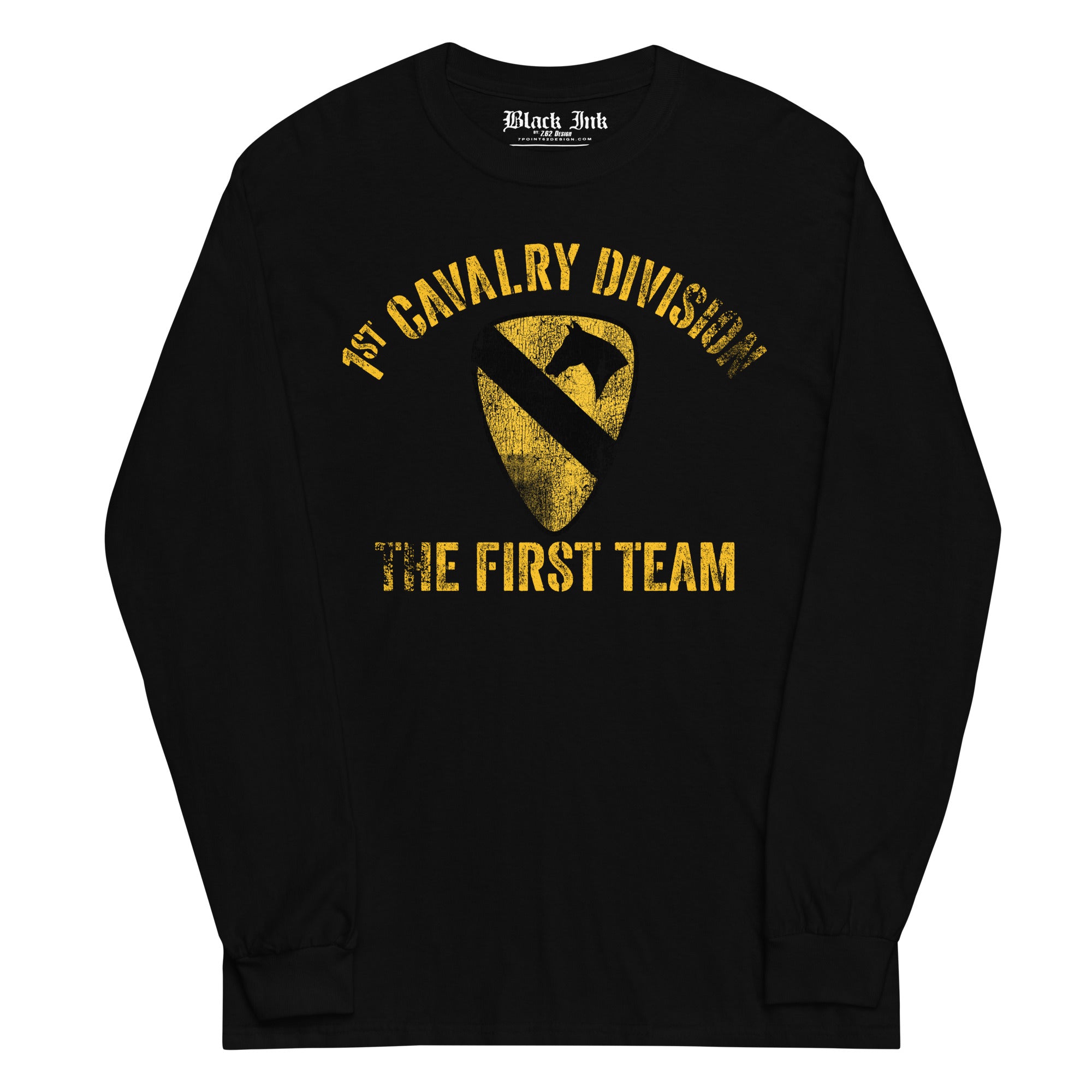 7.62 Design 1st Cavalry maglia uomo nero manica lunga