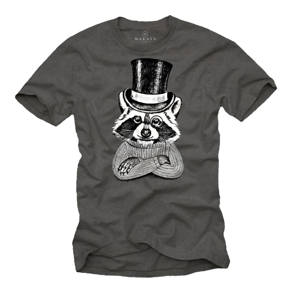 MAKAYA T-Shirt Uomo Procione Maglietta L Nera Cotone