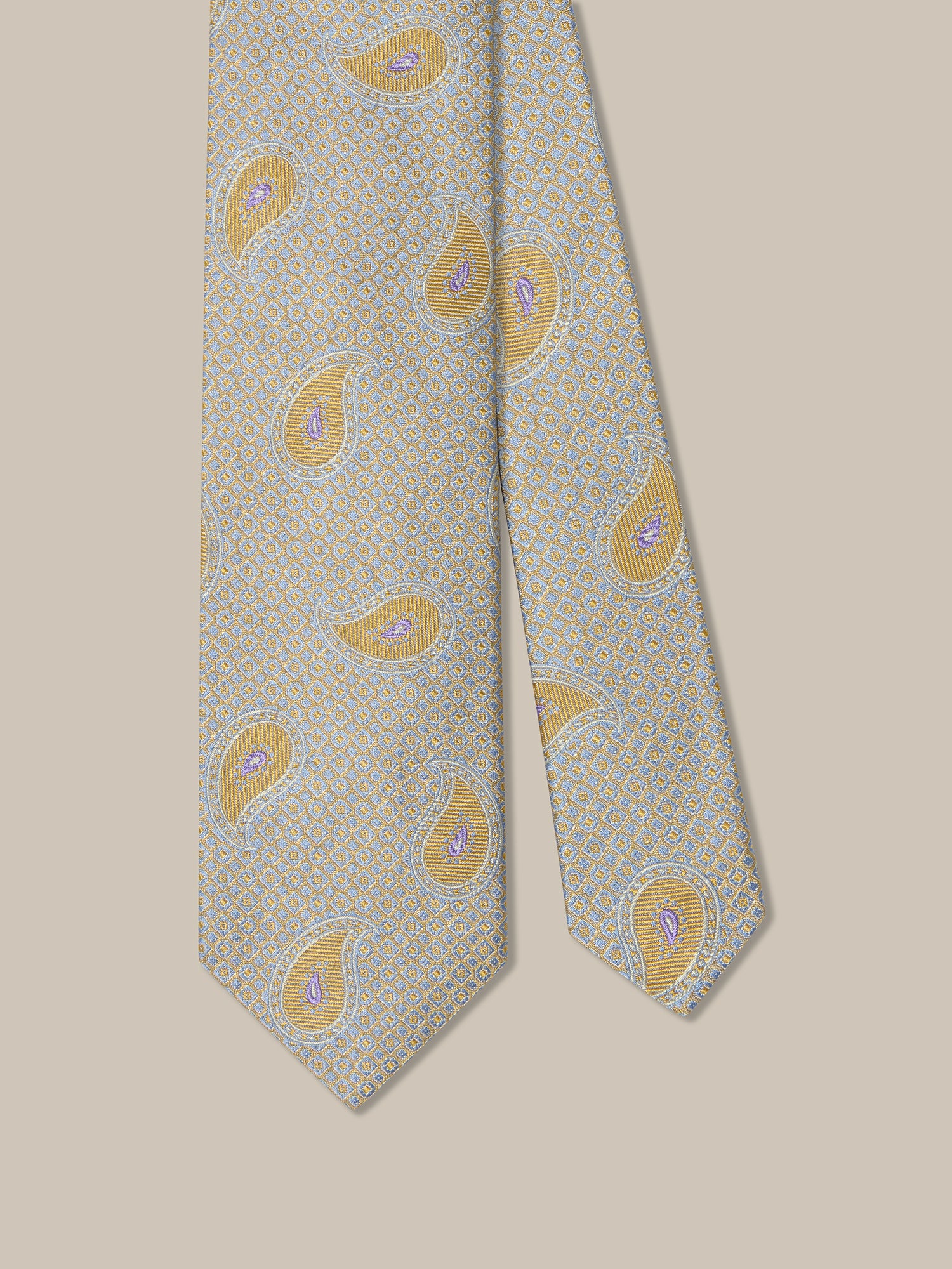Robert Talbott Robert Pine Geo Jacquard cravatta oro REG