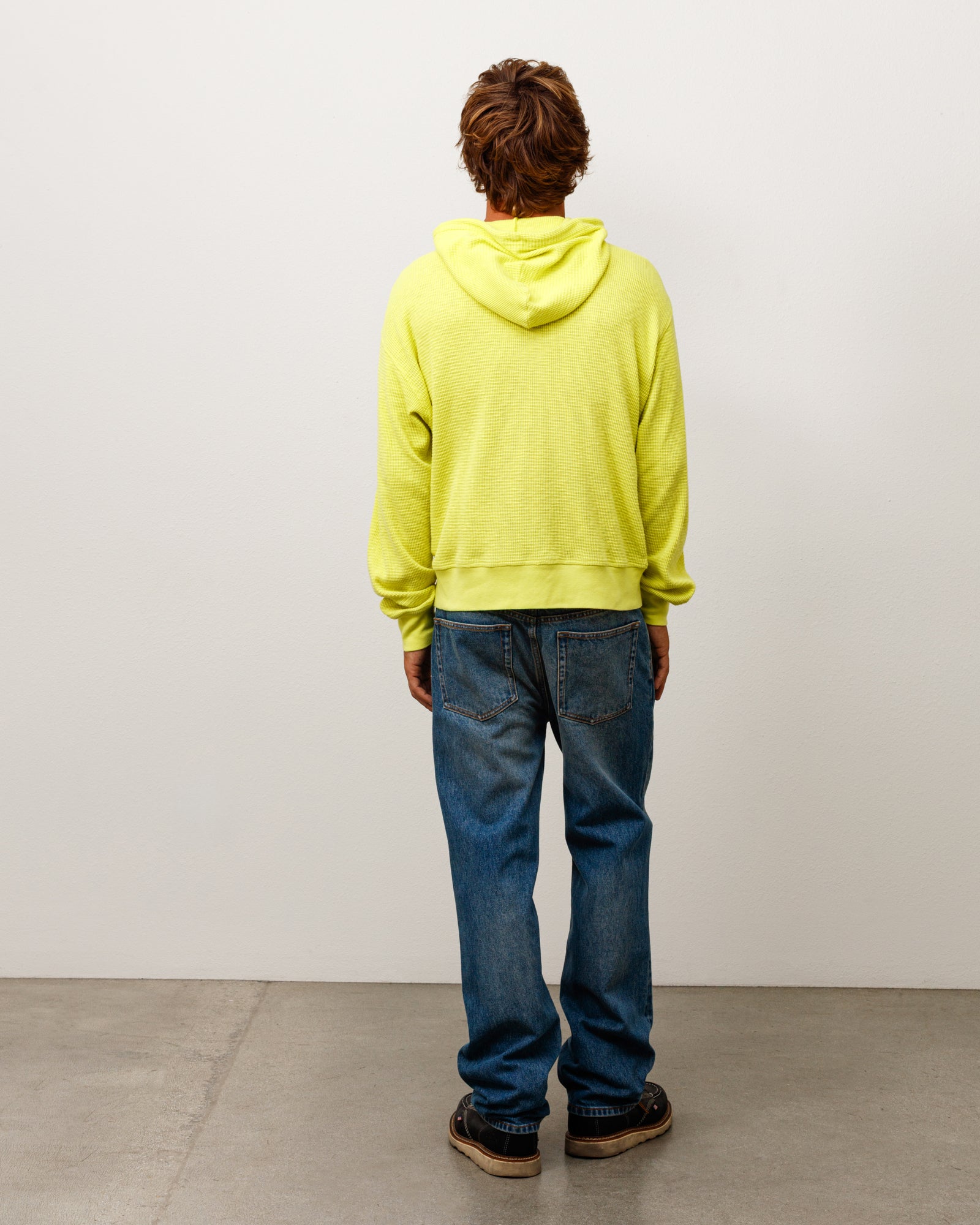 Stussy Lightweight Thermal Hoodie felpa lime cotone