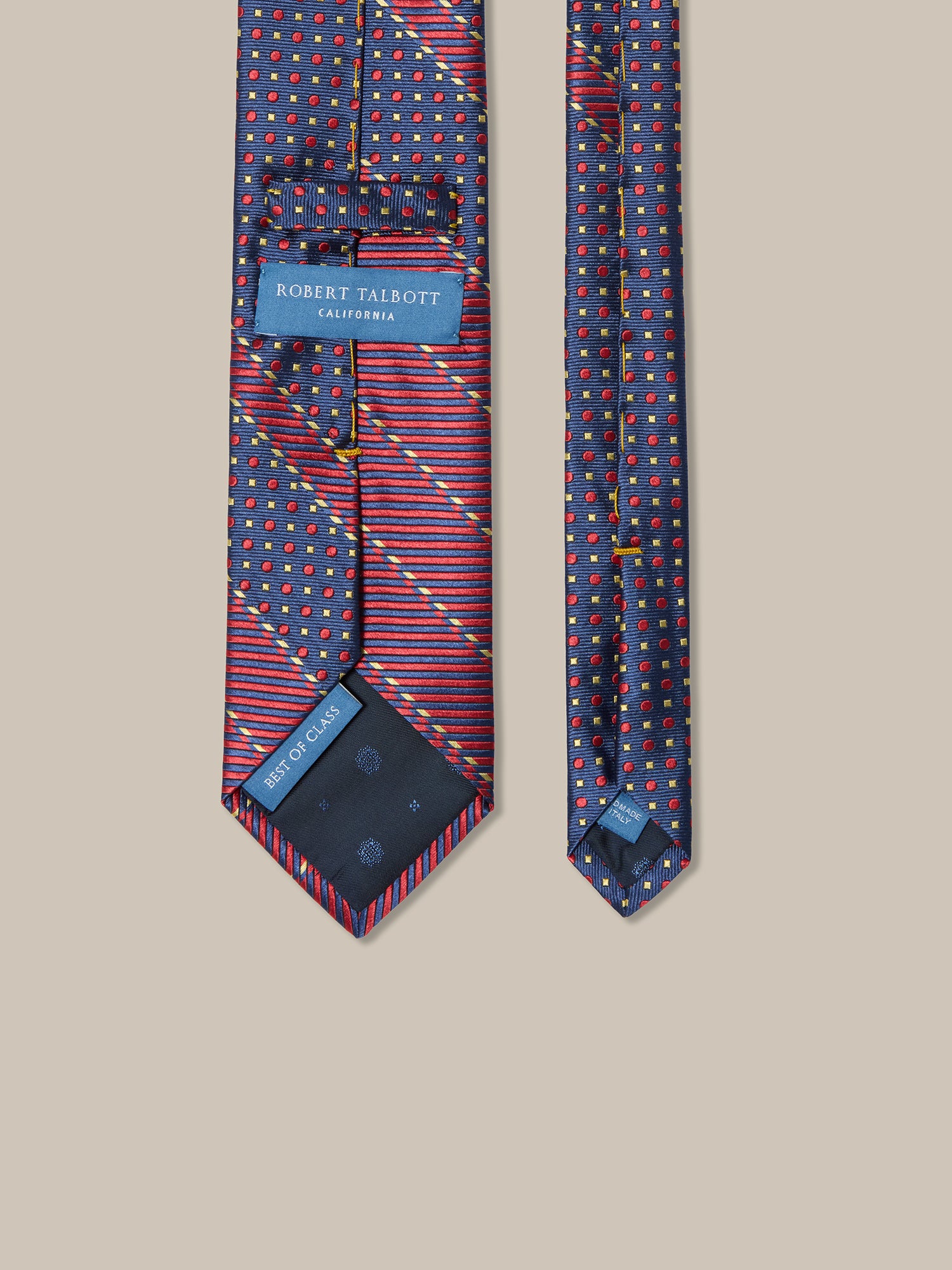 Robert Talbott Robert Oval Mix Cravatta Seta Blu Multi 8cm
