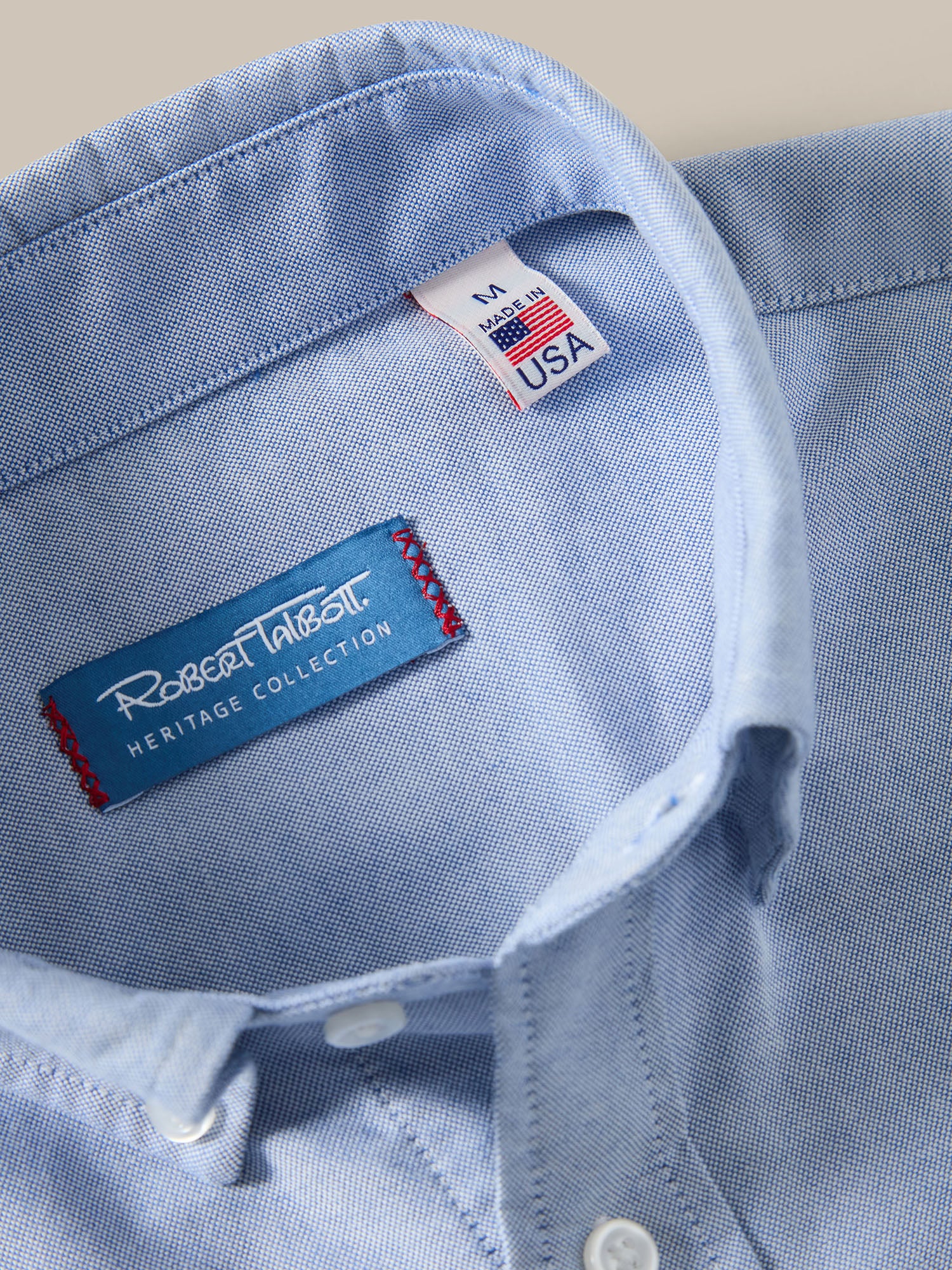 Robert Talbott George Oxford Button Down camicia cotone blu