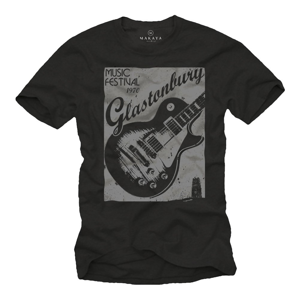 MAKAYA Glastonbury T-Shirt Uomo M 100% Cotone Rock