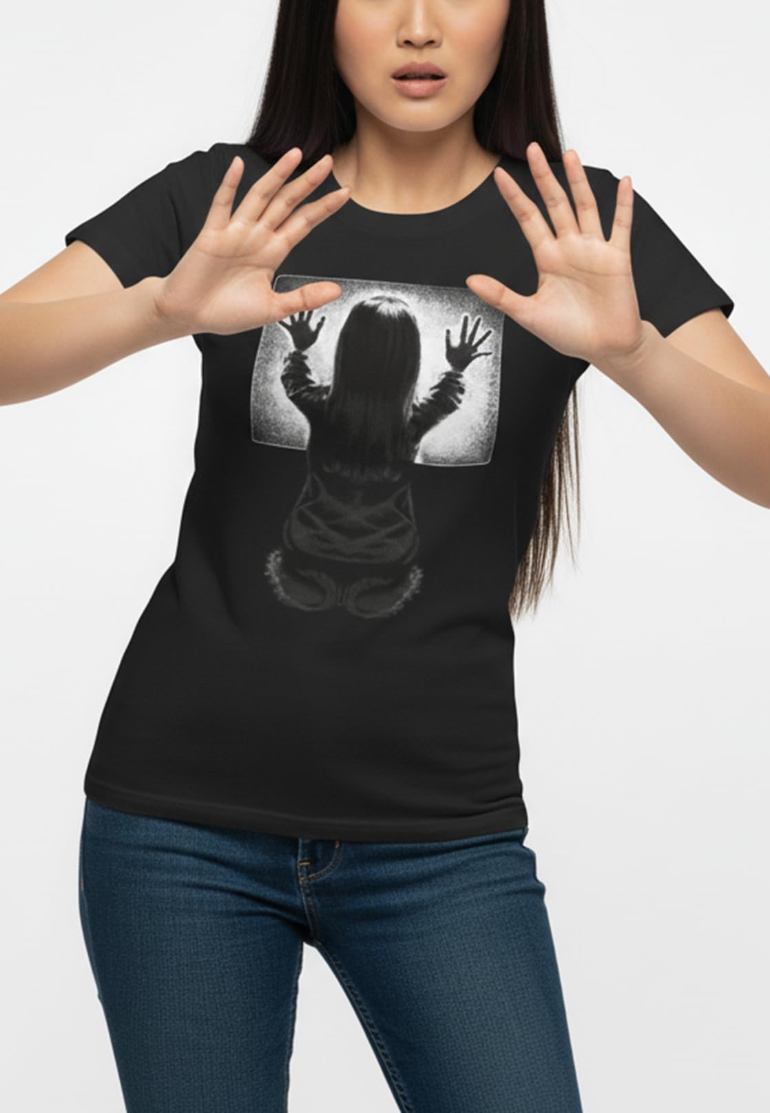 Makaya T-Shirt Donna Poltergeist Horror Nera S