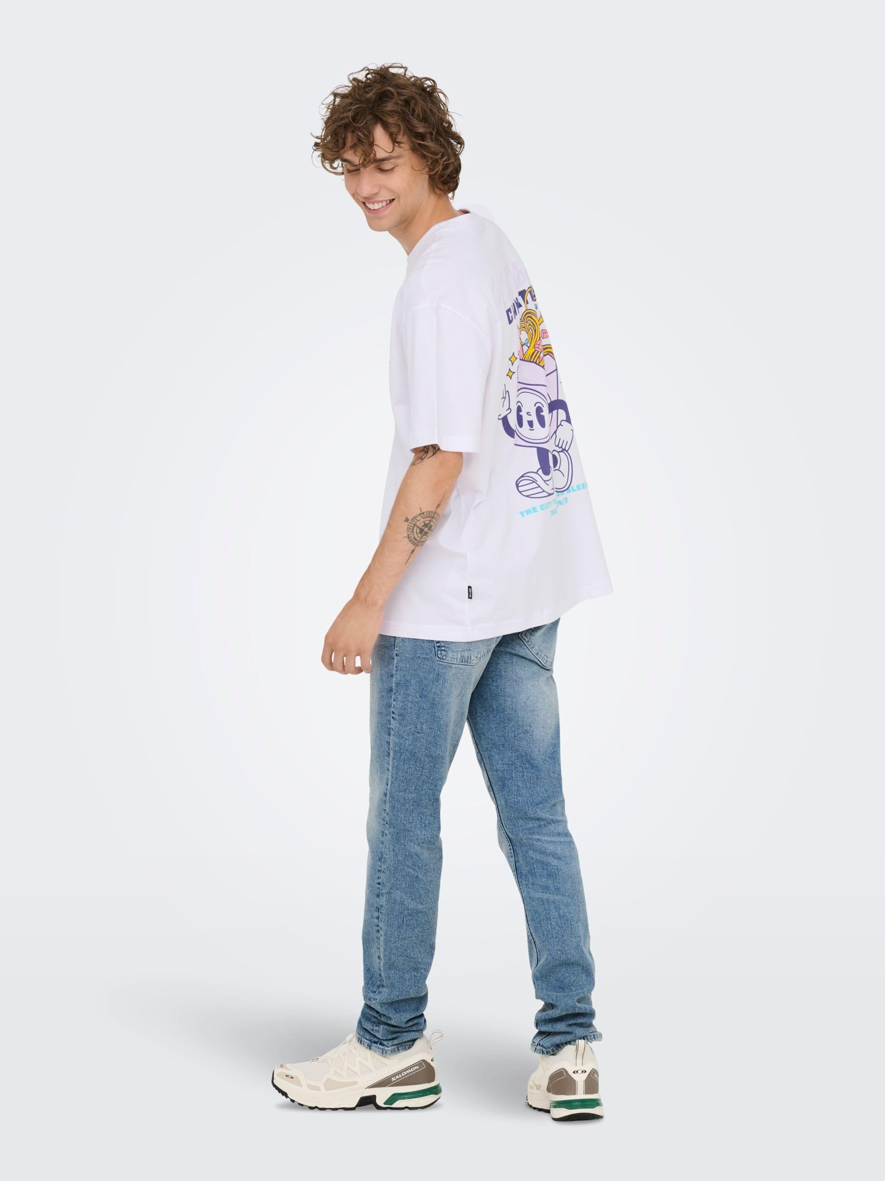 Only & Sons Onsfrank T-Shirt Uomo L Bright White Cotone