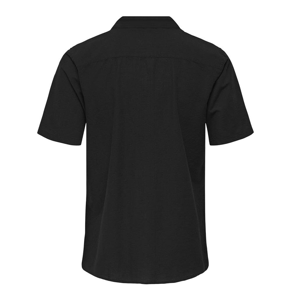 Only & Sons Cantley Camicia Uomo Nero Manica Corta