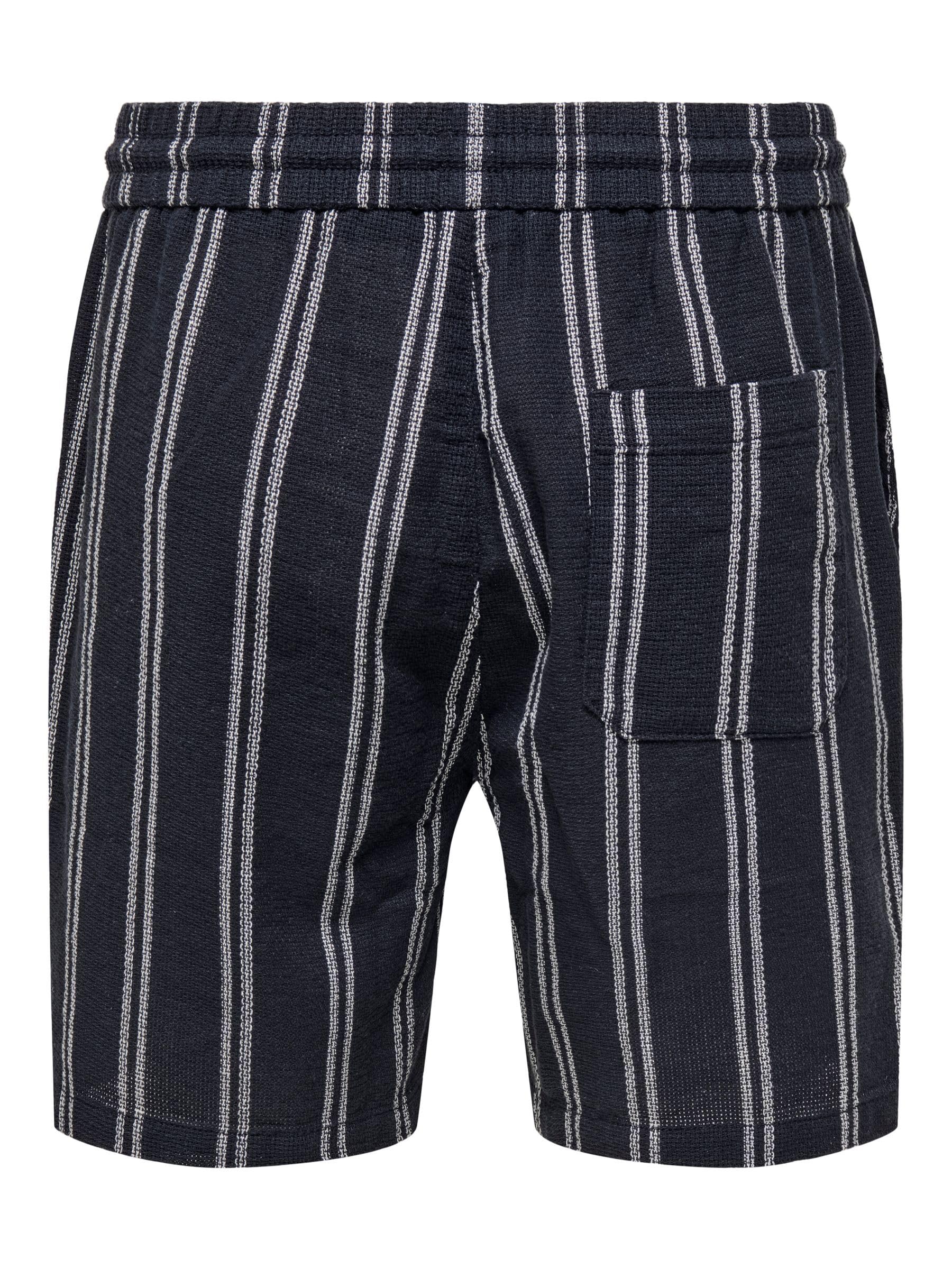 ONLY & SONS Onstrev Life Reg Struc Stripe Shorts Uomo a Righe