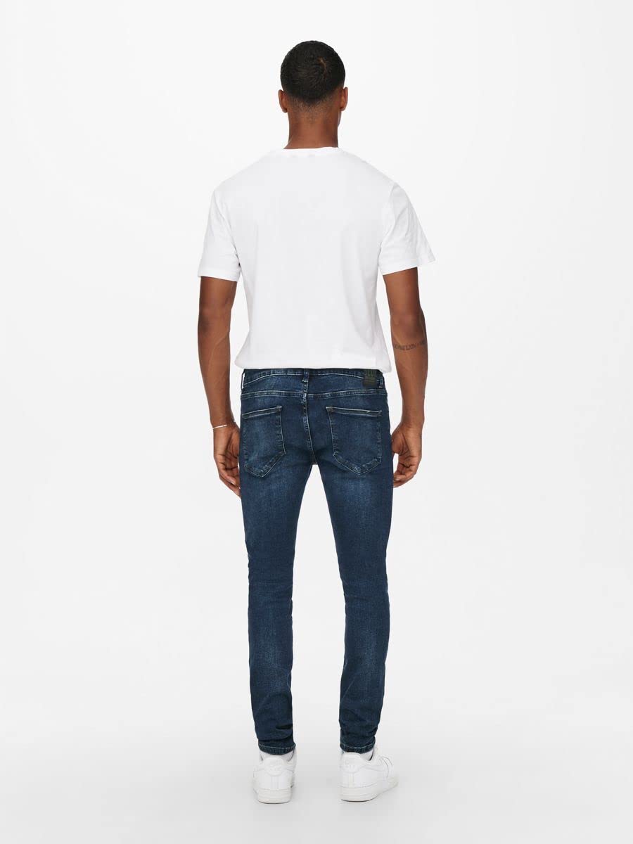 ONLY & SONS Jeans Uomo Slim Taglia 30 Blu Denim