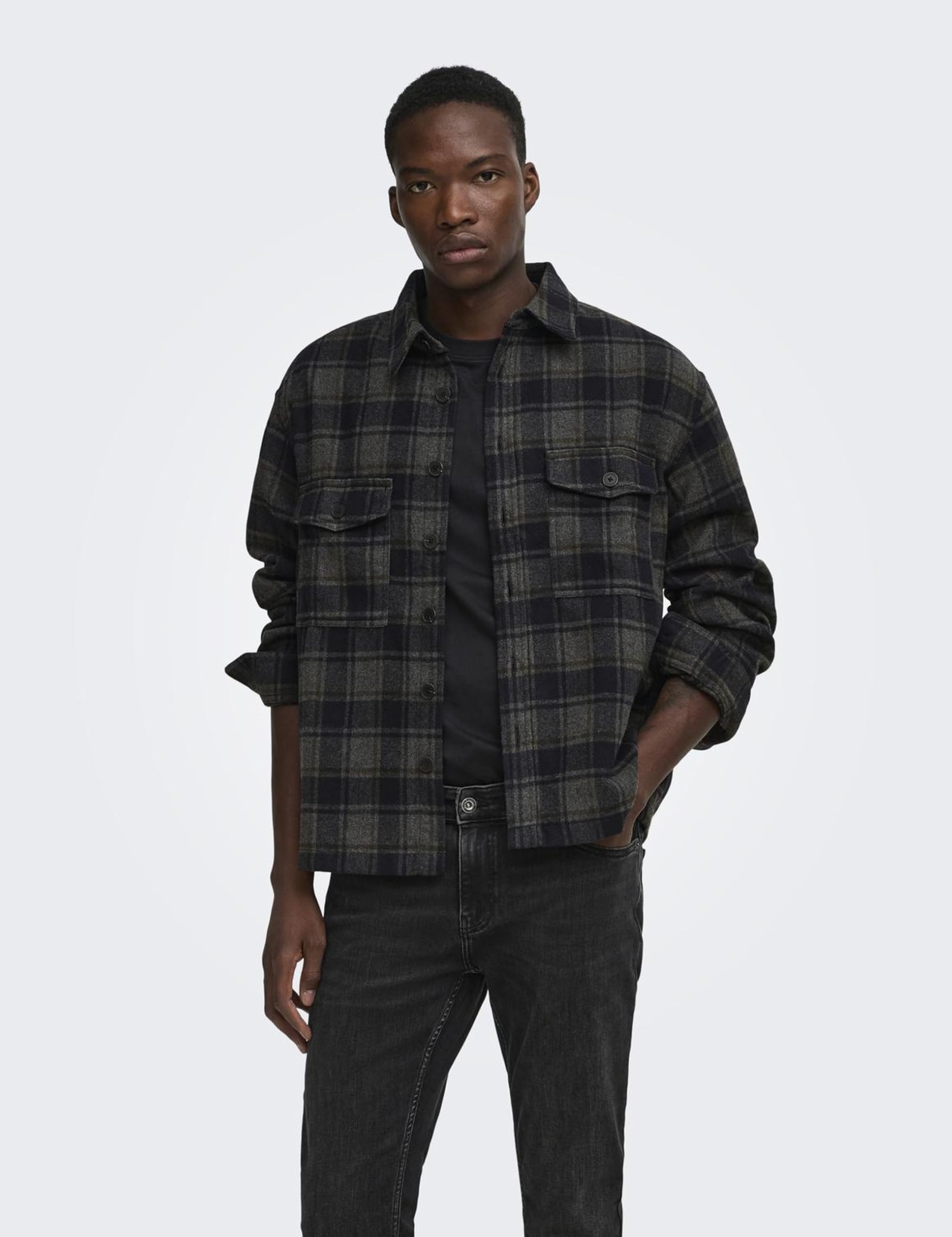 Only & Sons Onseske camicia uomo taglia L blu navy