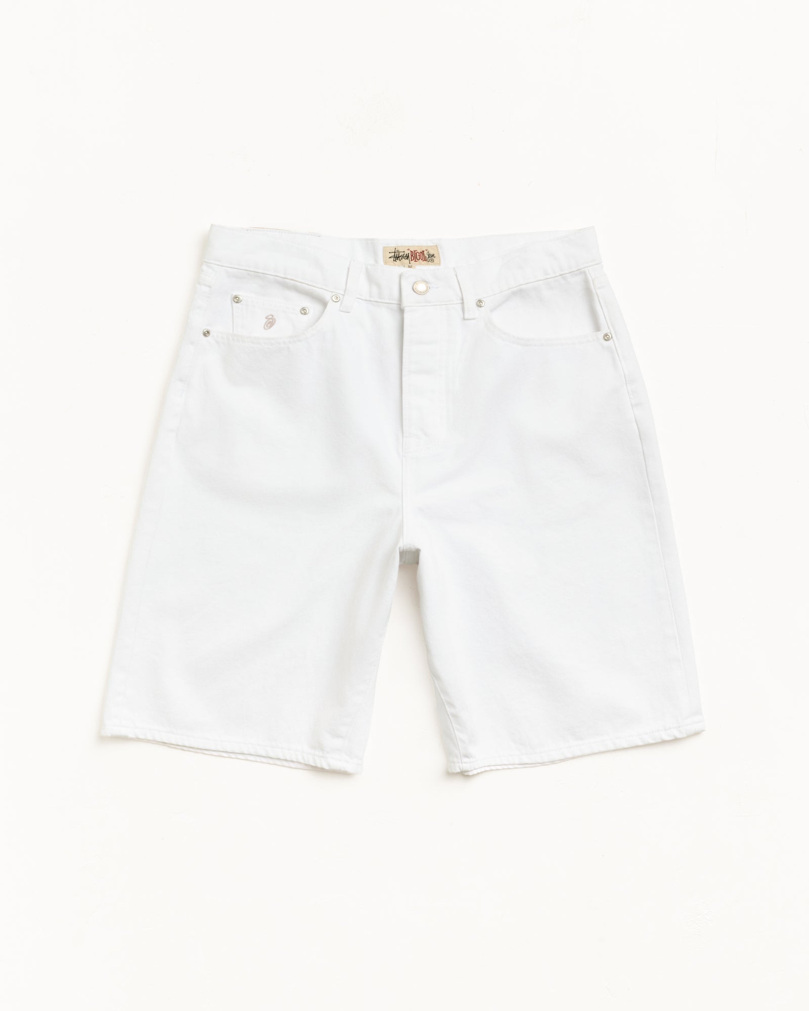 Stussy Big Ol Short Denim bermuda bianchi cotone