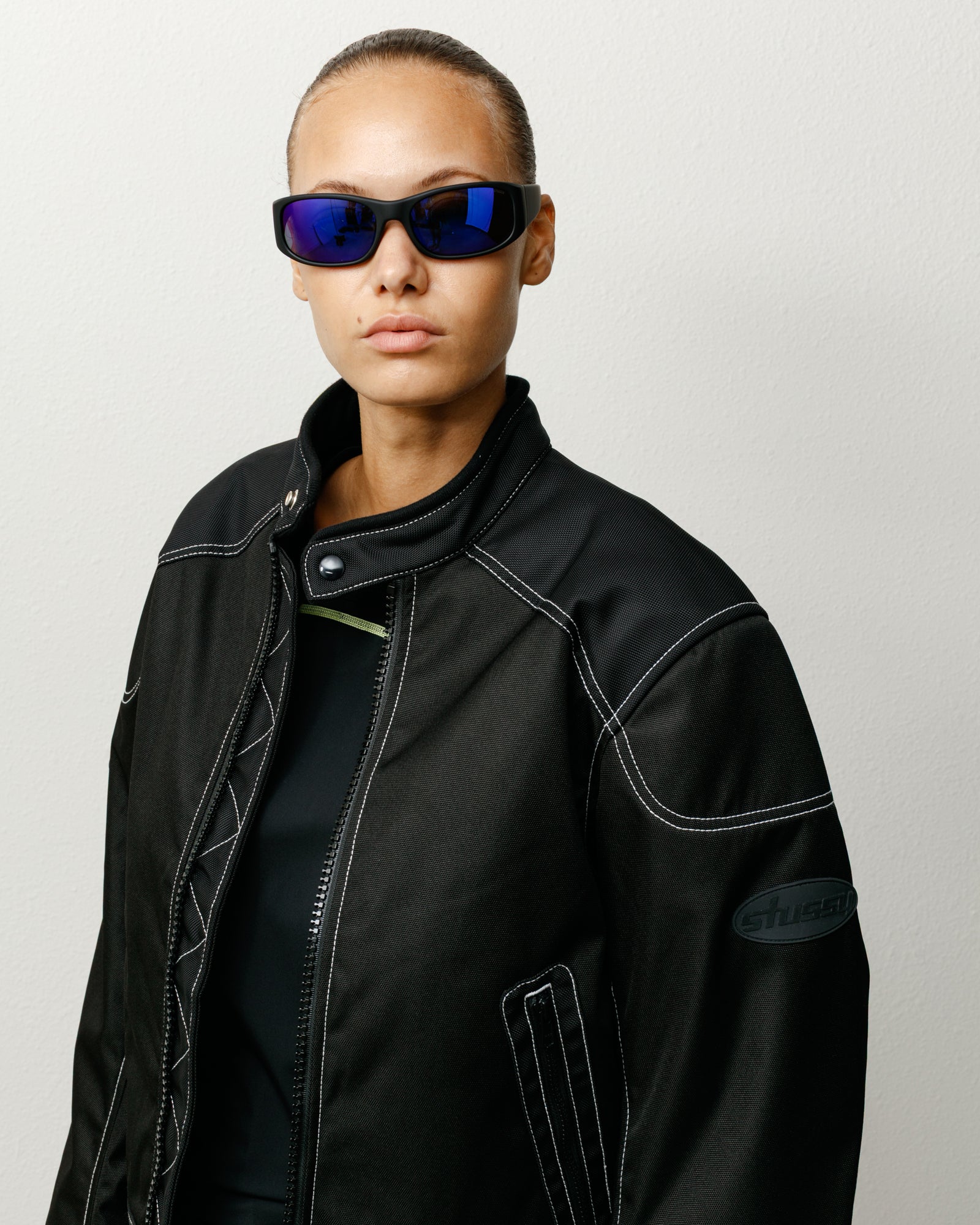 Stussy Mikey Sunglasses occhiali sole nero lente blu
