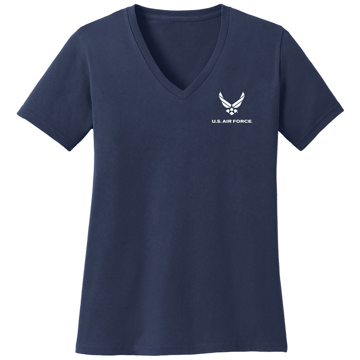 7.62 Design Air Force maglietta donna scollo V blu navy cotone