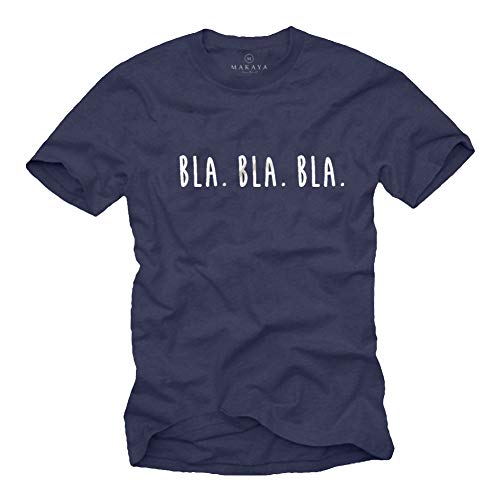 MAKAYA Bla Bla Bla T-Shirt Uomo M Cotone Scritte