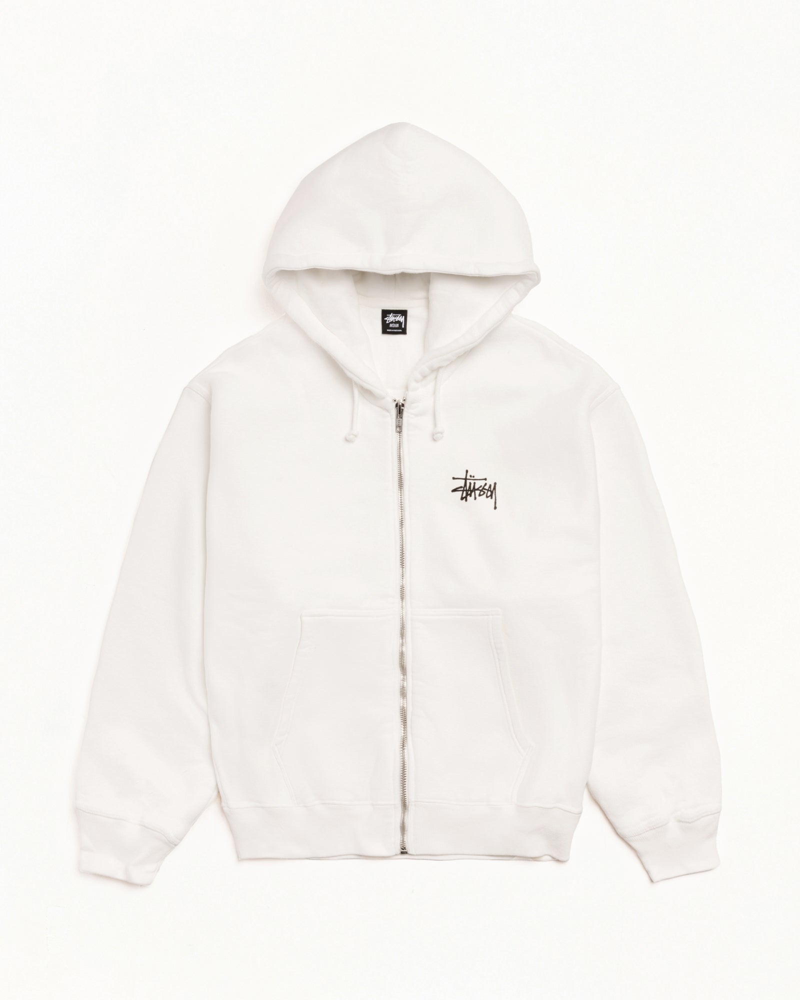Stussy Basic Zip Hoodie felpa beige 100% cotone 430gsm