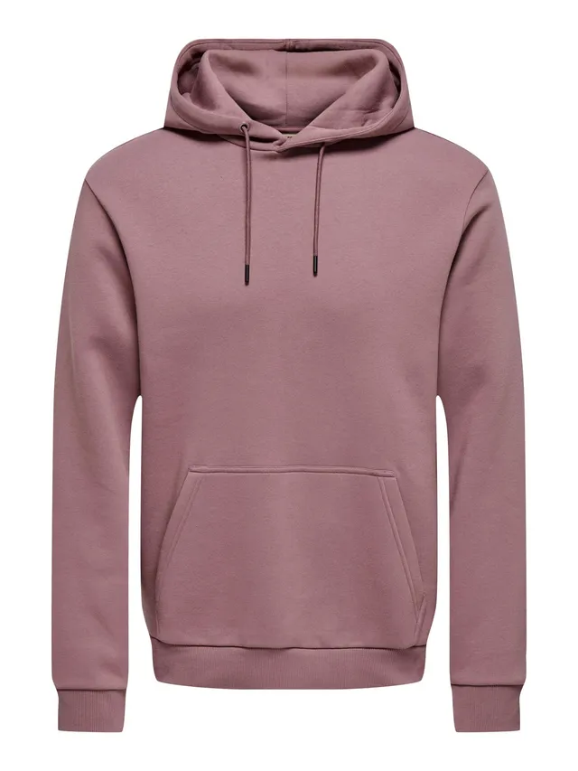 ONLY & SONS Onsceres Felpa con Cappuccio Uomo Twilight Mauve S
