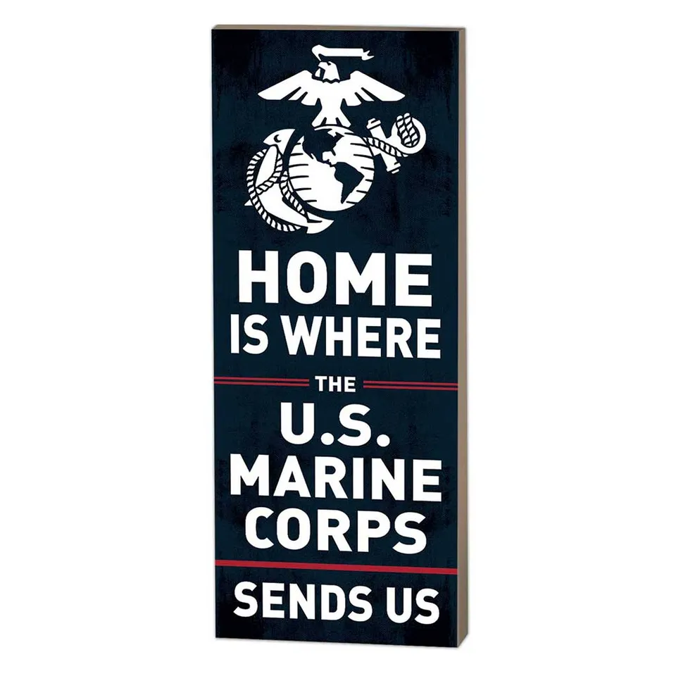 7.62 Design USMC Home Targa Legno 18x45 cm Marrone USA