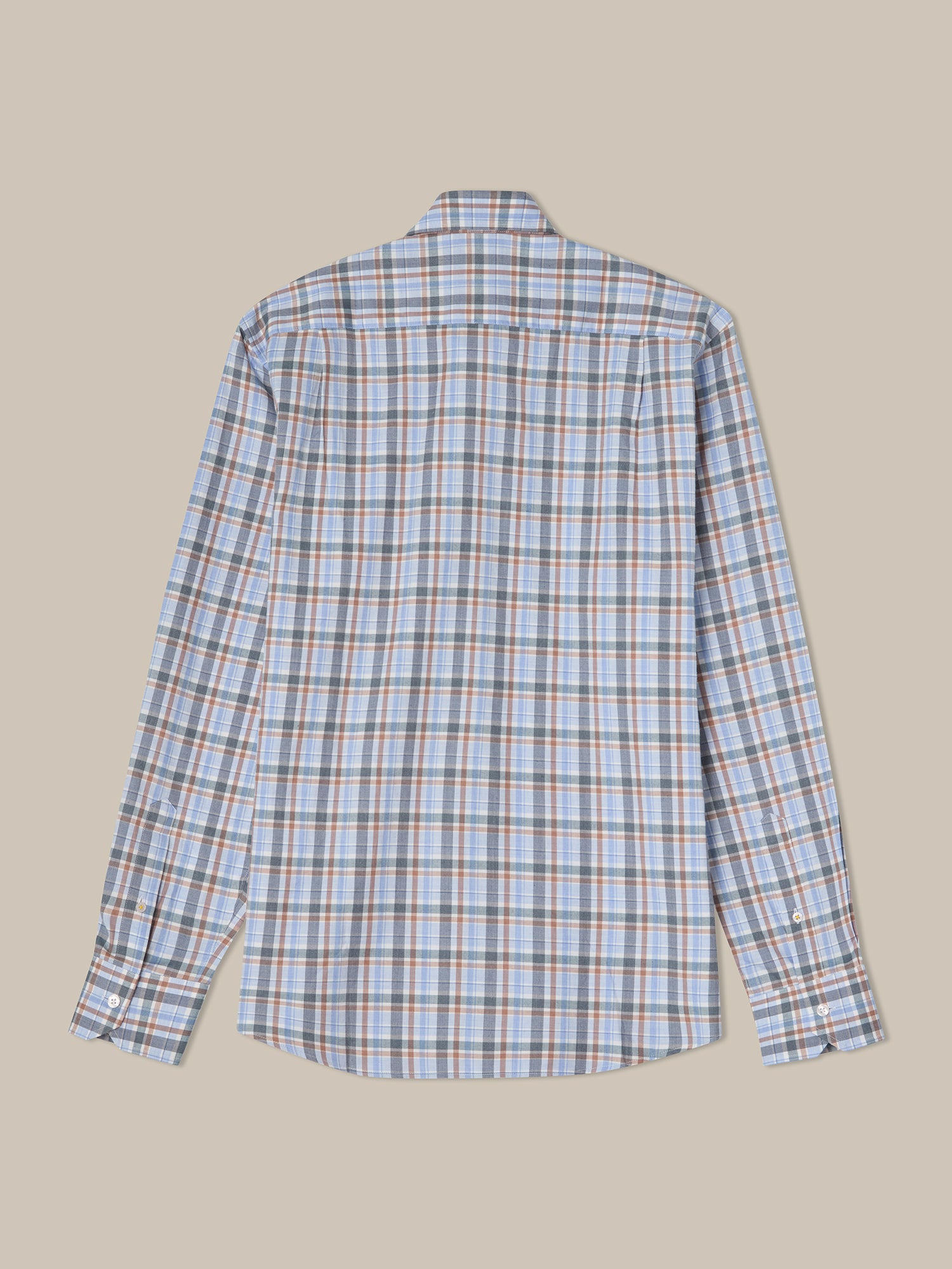Robert Talbott Reynolds Camicia Quadri Azzurra Cotone Leggero