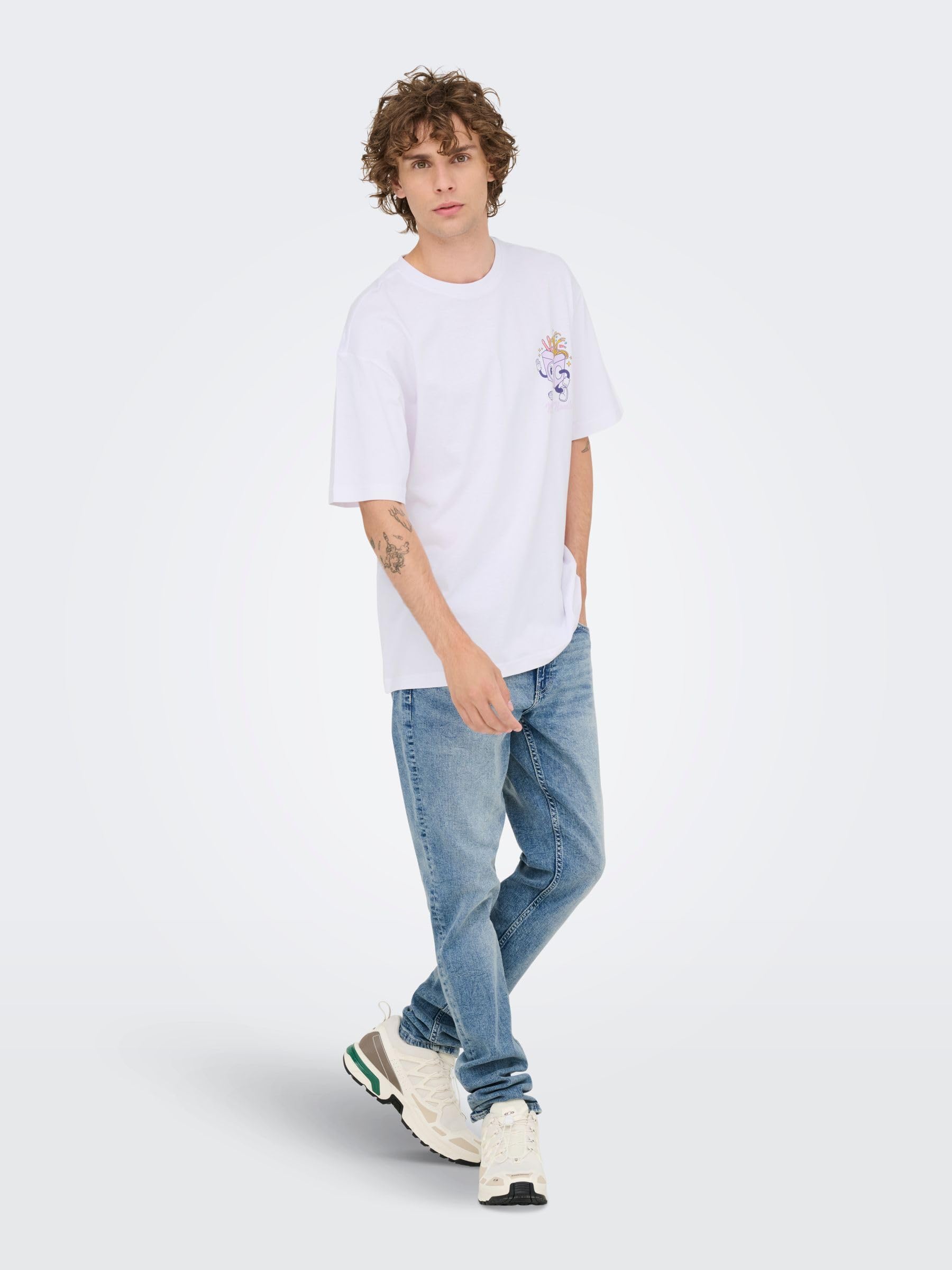 Only & Sons Onsfrank T-Shirt Uomo L Bright White Cotone