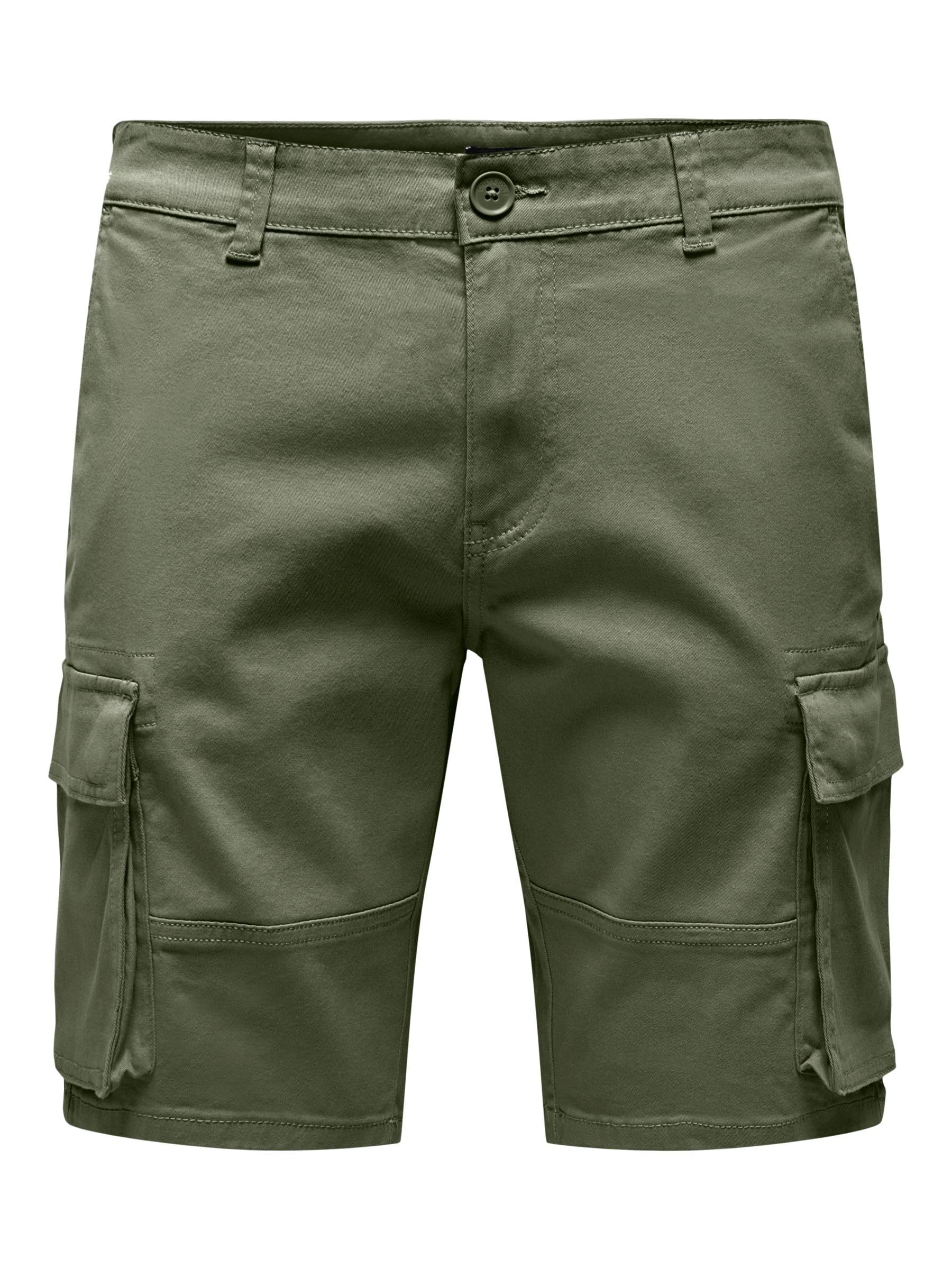 Only & Sons Onscam Stage cargo shorts uomo XL verde