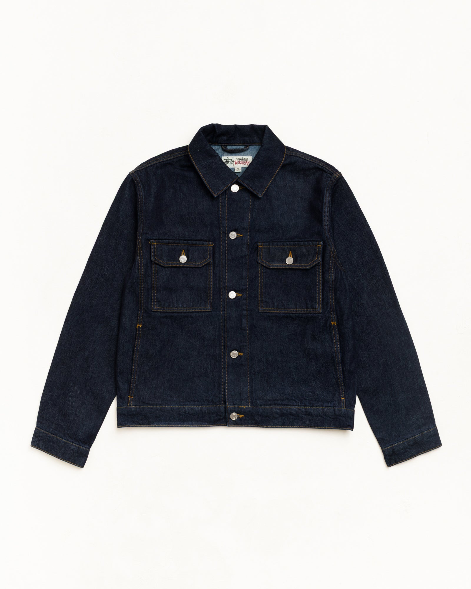 Stussy Denim Trucker Jacket Giacca Rinsed Indigo 475gsm