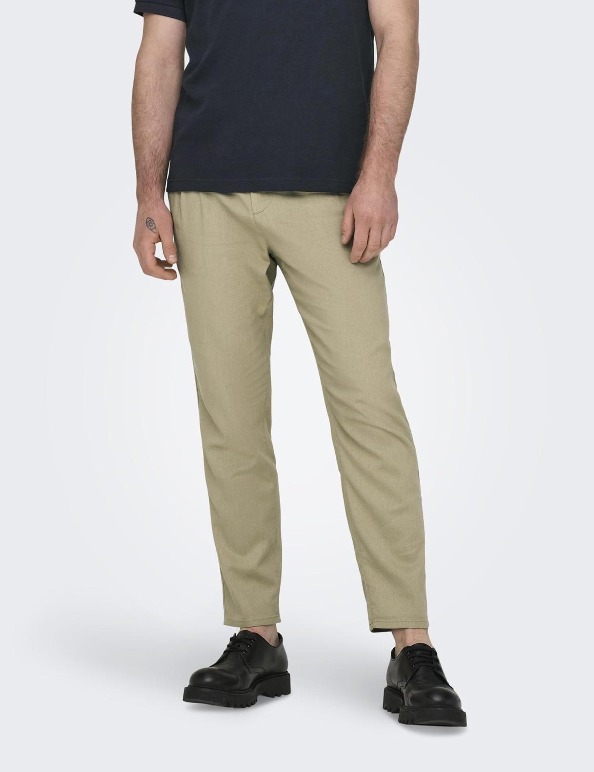 Only & Sons pantaloni uomo lino 30W/32L vita elastica