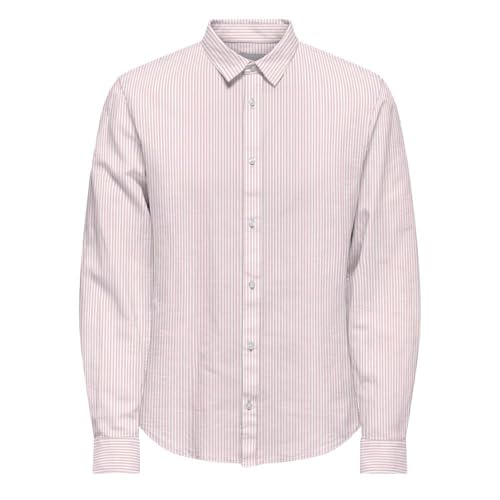 Only & Sons Cantley Life Camicia Uomo Rosa Manica Lunga