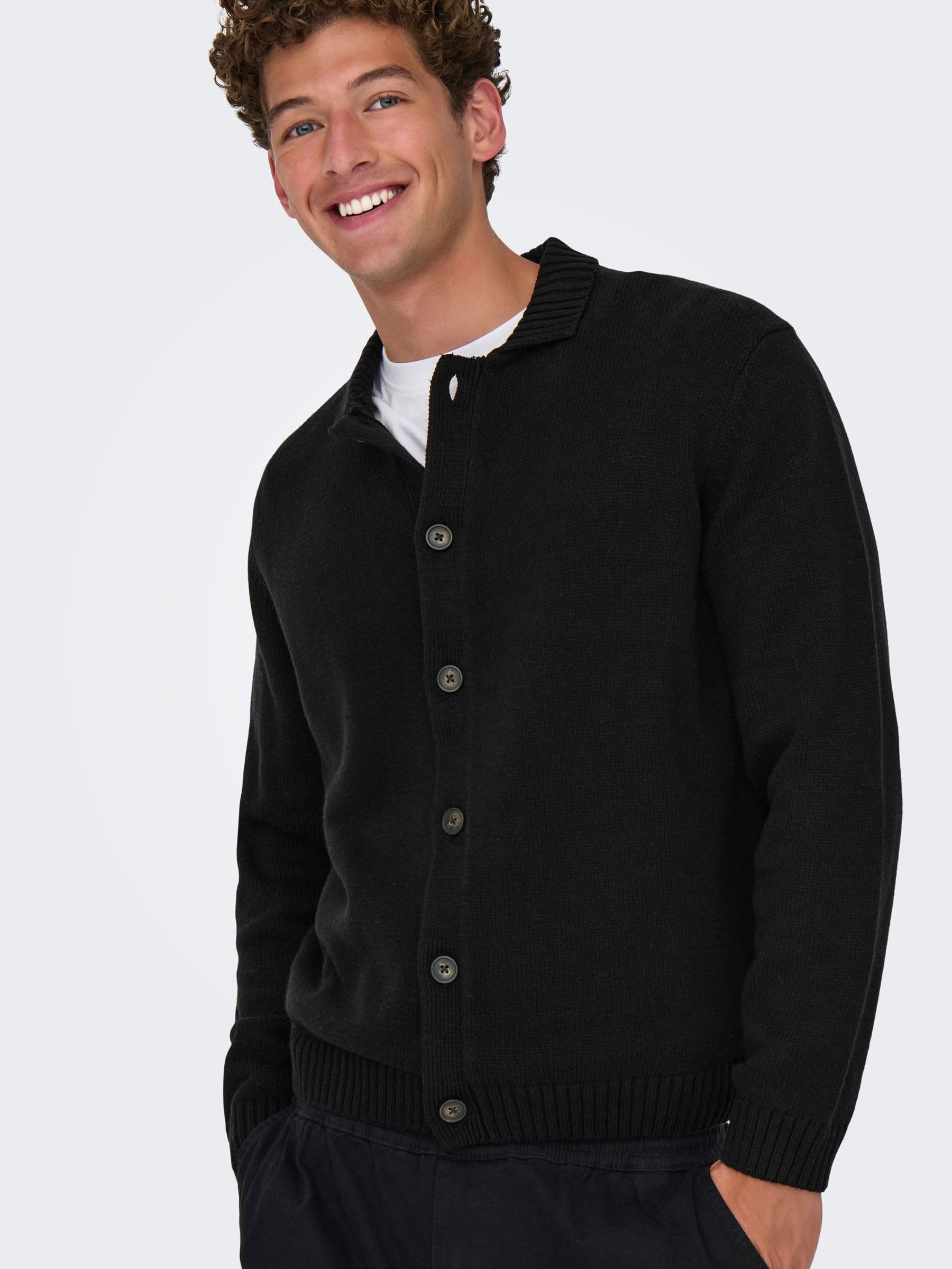 Only & Sons Onsjacob Cardigan Uomo Blu Notte Bottoni